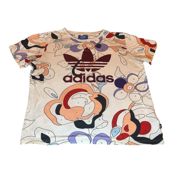 Adidas & Rita Ora Collab “Color Paint” multi-colored tshirt, size small - Picture 2 of 8